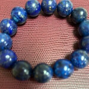 Blue Beaded Stretch Bracelet - Lapis-Style Women’s Jewelry